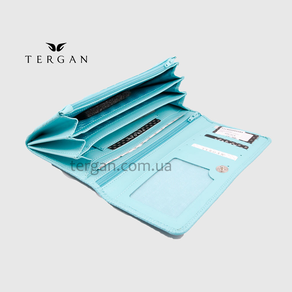 Кошелек женский TERGAN 5584  из натуральной кожи  TURKUAZ FLOATER/TURKUAZ RUSTIC Бирюзовый