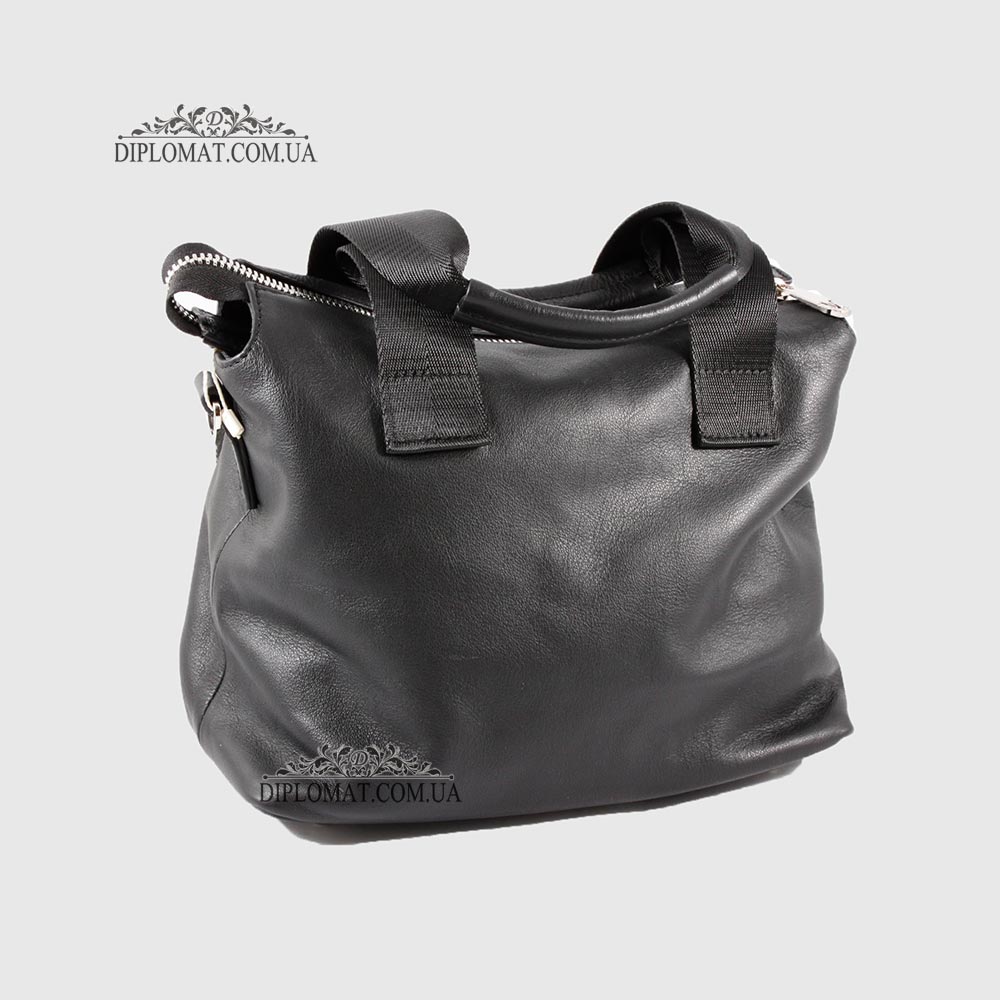 Сумка Женская Кожаная VALIENTE 962 Ремень на плечо SAUBAGE black Shantal т.ник Черный