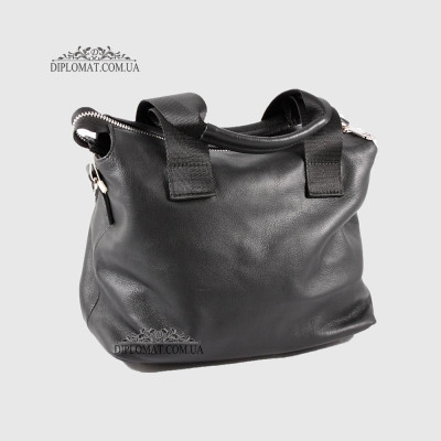 Сумка Женская Кожаная VALIENTE 962 Ремень на плечо SAUBAGE black Shantal т.ник Черный