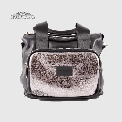 Сумка Женская Кожаная VALIENTE 962 Ремень на плечо SAUBAGE black Shantal т.ник Черный