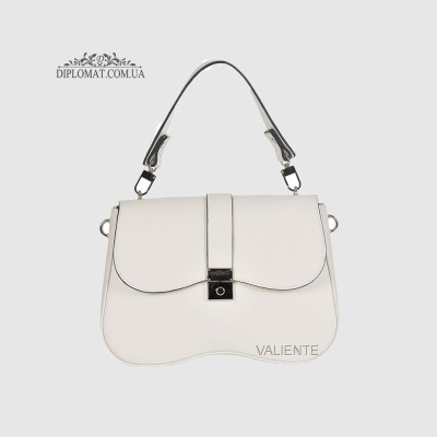 Сумка Женская VALIENTE 1144 Кожаная Средняя Центральная кожаная ручка PRADA Белый Белый-Бежевый