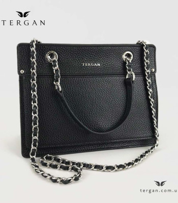 Сумка Женская Кожаная TERGAN 79486 Средняя На цепочкеSIYAH FLOATER Черный