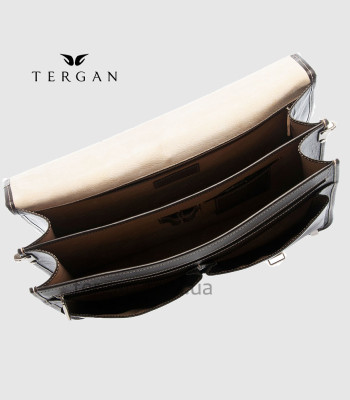 Портфель Кожаный TERGAN 2775 С двумя накладными карманамиKAHVE VEGETAL Темно Коричневый