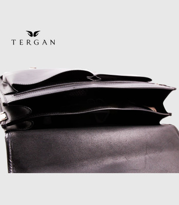 Портфель Кожаный TERGAN 2775 С двумя накладными карманамиSIYAH VEGETAL Черный