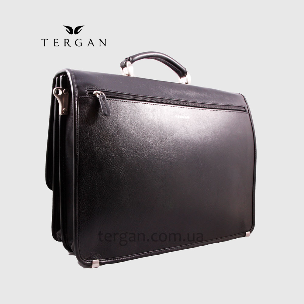 Портфель Кожаный TERGAN 2775 С двумя накладными карманами SIYAH VEGETAL Черный