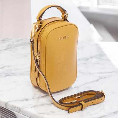 Сумка Женская Кожаная TERGAN 80287  YELLOW FLOATER Желтый