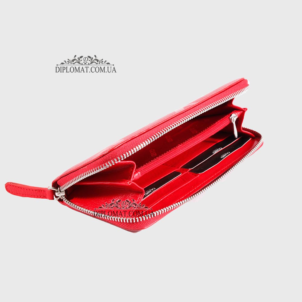 Кошелек на молнии кожаный GUARD 2232  KIRMIZI WAR Красный/Розовый