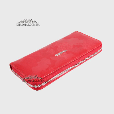 Кошелек на молнии кожаный GUARD 2232  KIRMIZI WAR Красный/Розовый