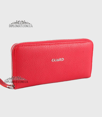 Кошелек на молнии кожаный GUARD 2232 KIRMIZI FLOATER Красный