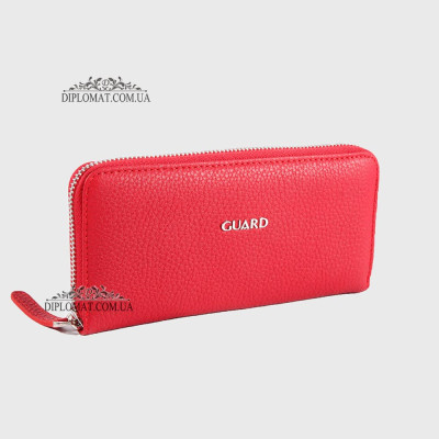 Кошелек на молнии кожаный GUARD 2232  KIRMIZI FLOATER Красный/Розовый