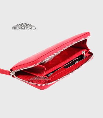 Кошелек на молнии кожаный GUARD 2232 KIRMIZI FLOATER Красный
