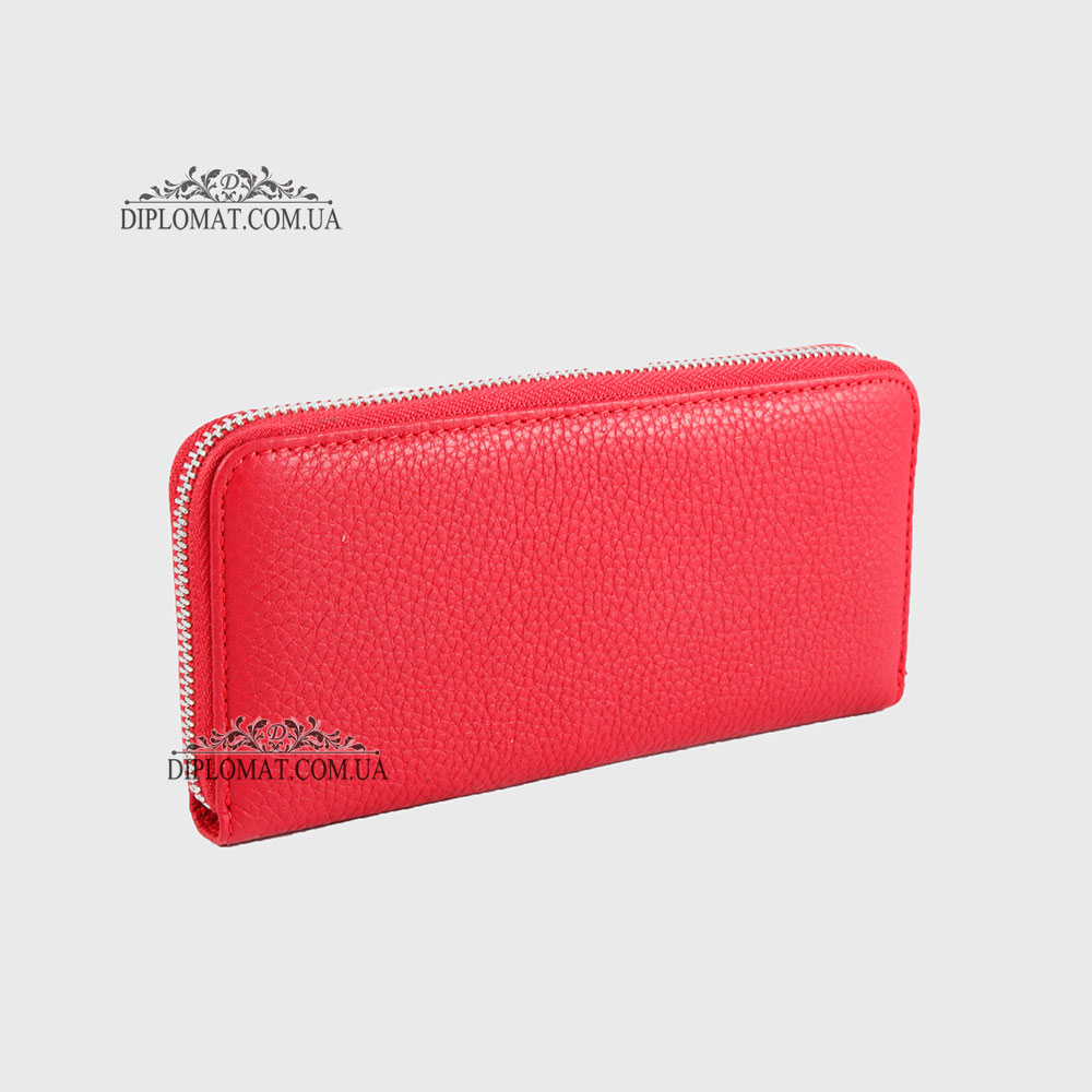 Кошелек на молнии кожаный GUARD 2232  KIRMIZI FLOATER Красный/Розовый