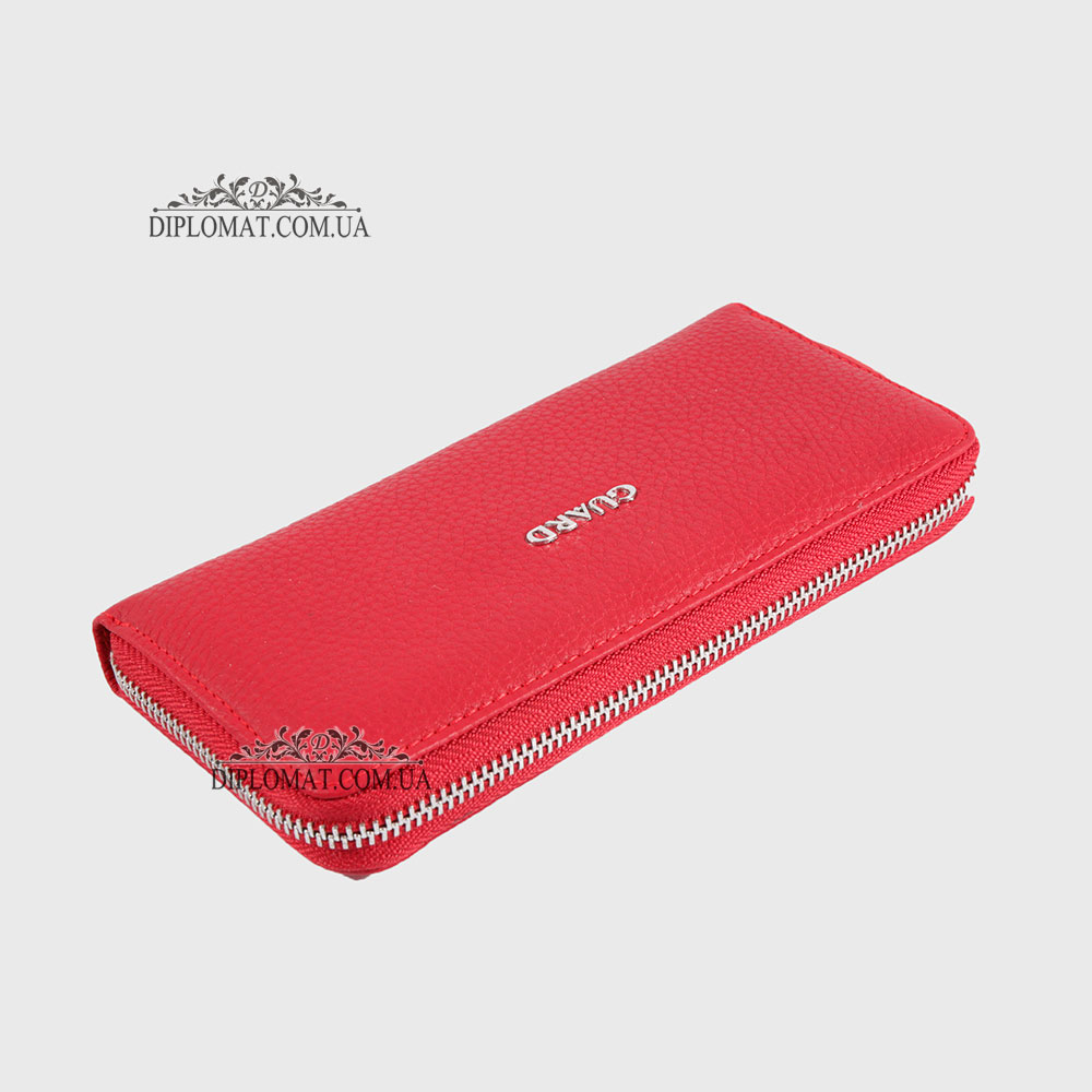 Кошелек на молнии кожаный GUARD 2232  KIRMIZI FLOATER Красный/Розовый