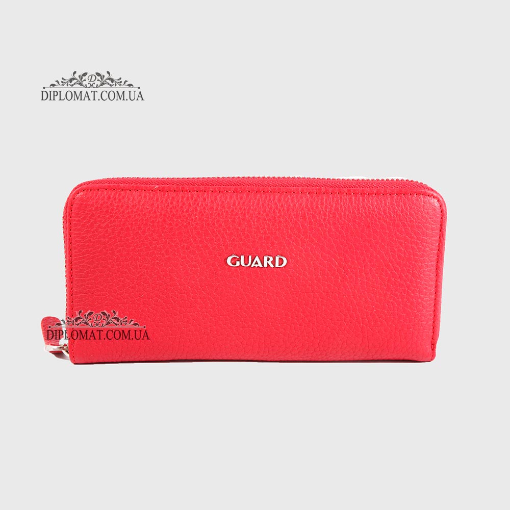 Кошелек на молнии кожаный GUARD 2232  KIRMIZI FLOATER Красный/Розовый