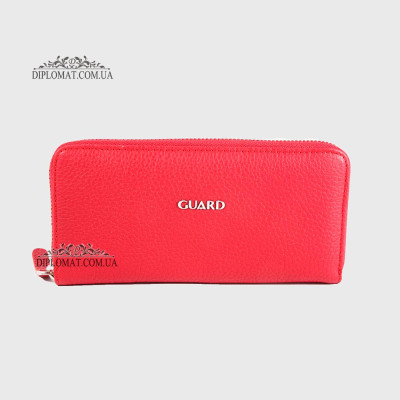Кошелек на молнии кожаный GUARD 2232  KIRMIZI FLOATER Красный/Розовый