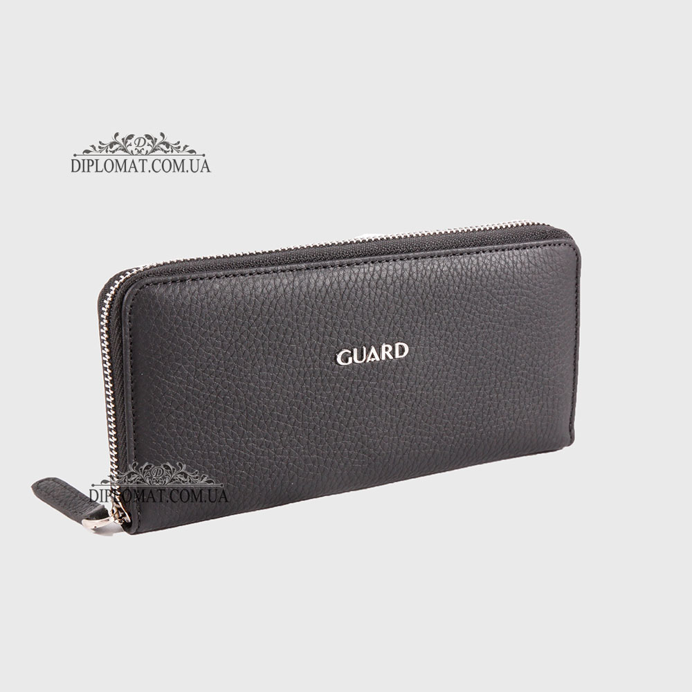 Кошелек на молнии кожаный GUARD 2232  SIYAH FLOATER Черный Черный