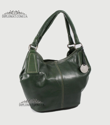 Сумка Женская Кожаная Большая Ручка на плечо BELLINI Sorano 5050 GREEN vegetal