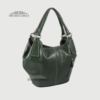 Сумка Женская Кожаная Большая Ручка на плечо BELLINI Sorano 5050  GREEN vegetal Зеленый