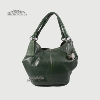 Сумка Женская Кожаная Большая Ручка на плечо BELLINI Sorano 5050  GREEN vegetal Зеленый