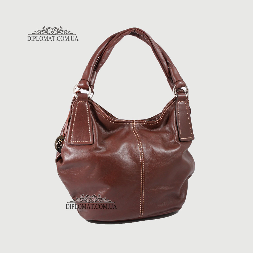 Сумка Женская Кожаная Большая Ручка на плечо BELLINI Sorano 5050  NAVY BLUE vegetal Синий