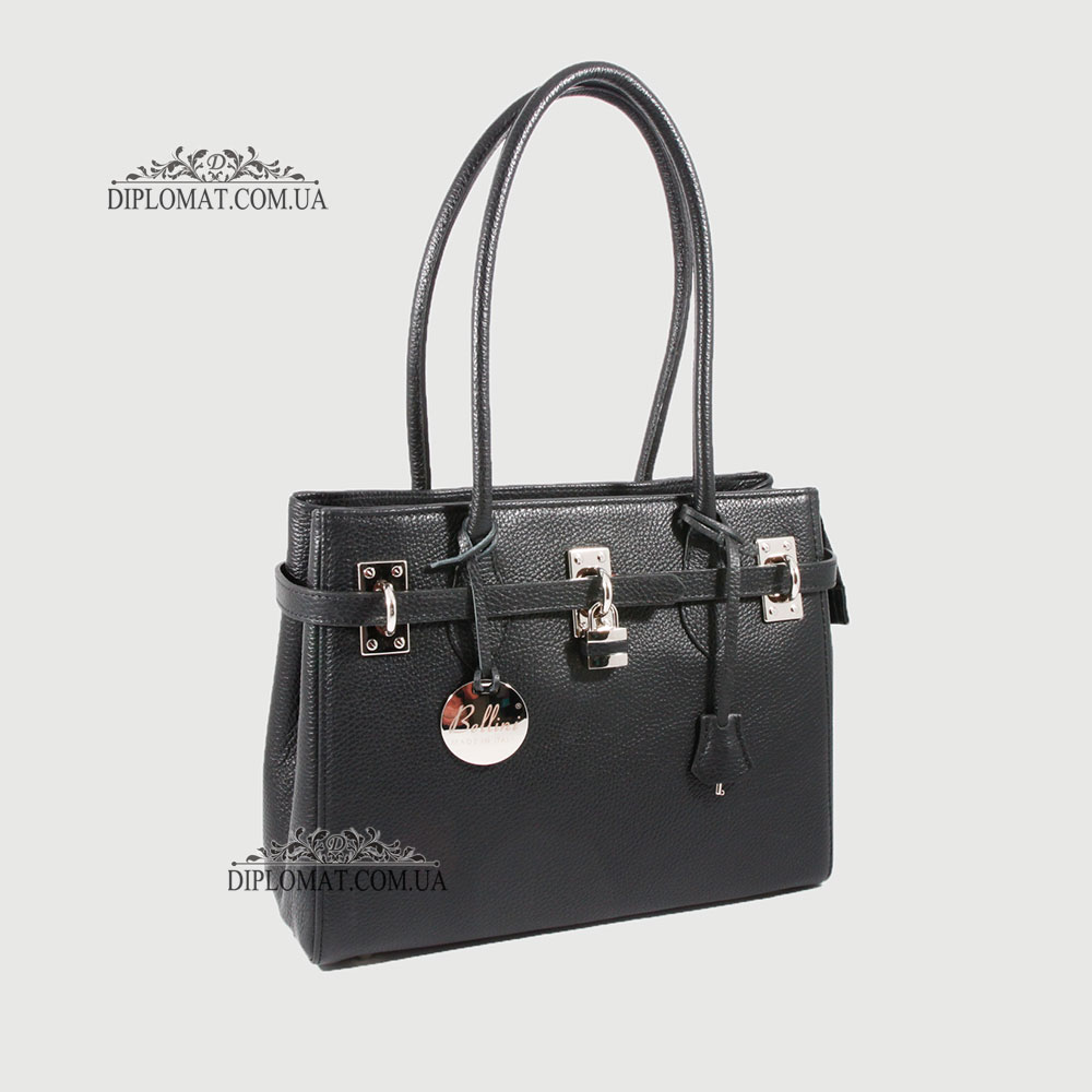 Сумка Женская Кожаная Средняя BELLINI Firenze 8221  BLACK floater Черный