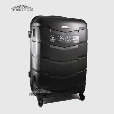 Чемодан Средний WITTCHEN 56-3A-402 Пастик ABS на колесах  Plastc ABS 11 Black Черный Черный
