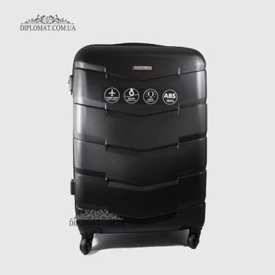 Чемодан Средний WITTCHEN 56-3A-402 Пастик ABS на колесах  Plastc ABS 11 Black Черный Черный