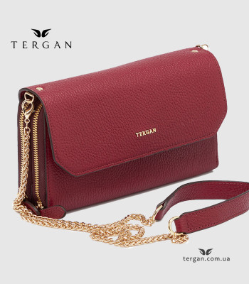 Клатч женский TERGAN 79900 Кожаный На цепочкеBORDO FLOATER Бордовый
