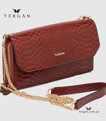 Клатч женский TERGAN 79900 Кожаный На цепочкеTABA PYTHON
