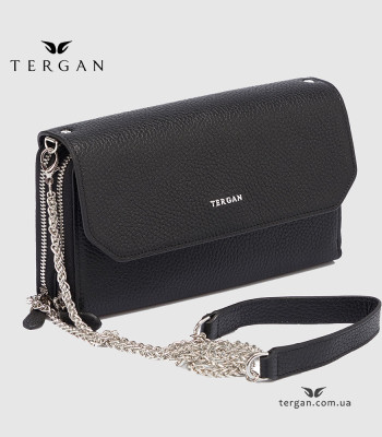 Клатч женский TERGAN 79900 Кожаный На цепочкеSIYAH FLOATER Черный