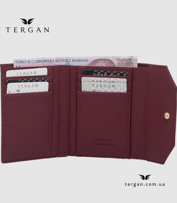 Кошелек женский TERGAN 5809 Кожаный BORDO MONACO Бордовый