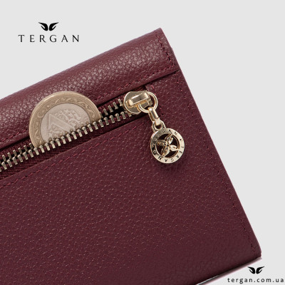 Кошелек женский TERGAN 5809 BORDO MONACO Бордовый Кожаный небольшого размера