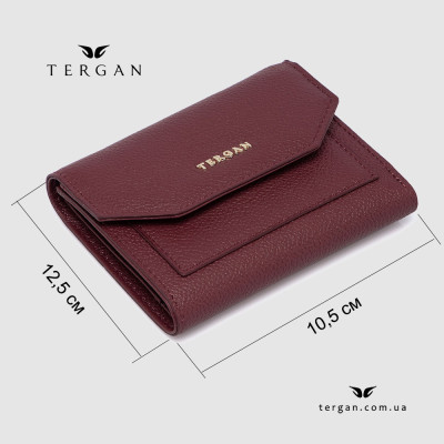 Кошелек женский TERGAN 5809 BORDO MONACO Бордовый Кожаный небольшого размера