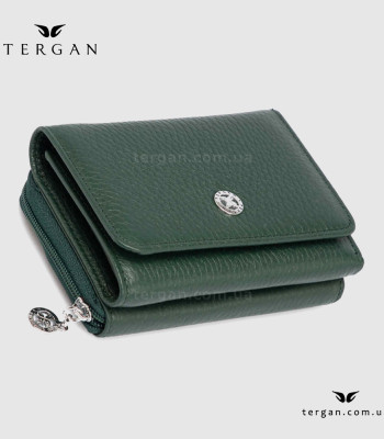 Кошелек женский TERGAN 5798 Кожаный отделение для монет внешнее на молнии YESIL FLOATER