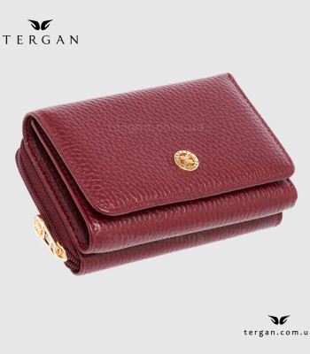Кошелек женский TERGAN 5798 Кожаный отделение для монет внешнее на молнии BORDO FLOATER Бордовый