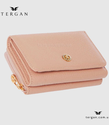 Кошелек женский TERGAN 5798 Кожаный отделение для монет внешнее на молнии NUDE FLOATER