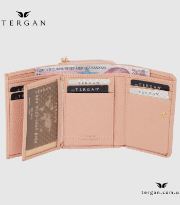 Кошелек женский TERGAN 5798 Кожаный отделение для монет внешнее на молнии NUDE FLOATER