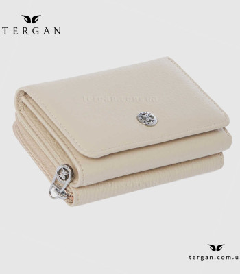Кошелек женский TERGAN 5798 Кожаный отделение для монет внешнее на молнии BEJ FLOATER