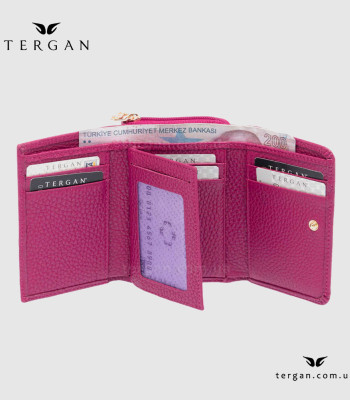 Кошелек женский TERGAN 5798 Кожаный отделение для монет внешнее на молнии FUJYA FLOATER