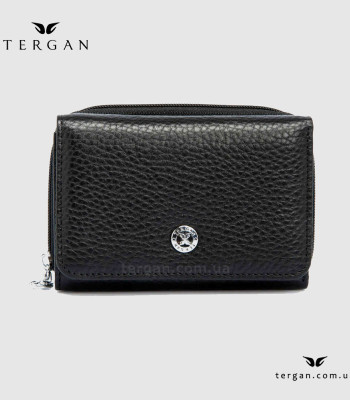 Кошелек женский TERGAN 5798 Кожаный отделение для монет внешнее на молнии SIYAH FLOATER Черный