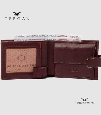 Портмоне для документов и карточек TERGAN 1638 Кожаное С отделением для мелочи Закрывается на кнопку22TABA VEGETAL Коричневый