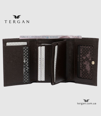 Портмоне женское TERGAN 5633 Кожаное Небольшого размераKAHVE SAFIANO