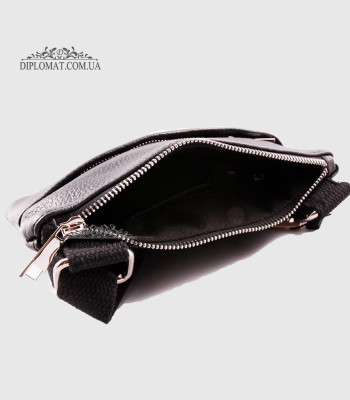 Сумка Кожаная Через плечо EMANUELA FERRETTI 880130 Ремень через плечо BLACK floater