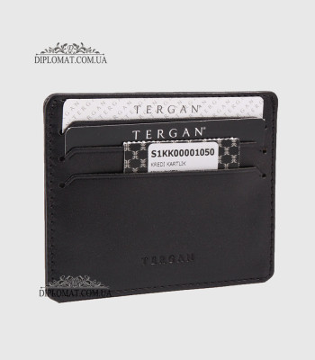 Картхолдер Кредитница TERGAN 1050 Кожаный 7 отделений для карт и ID документов SIYAH RUSTIC Черный