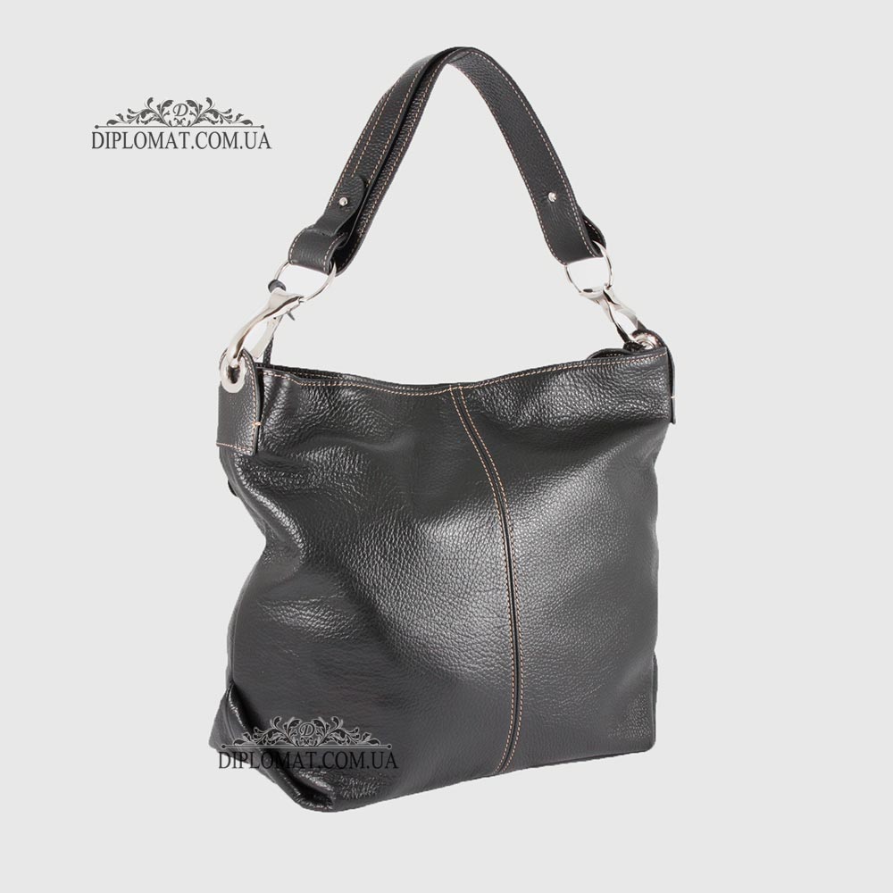 Сумка Женская Кожаная Ручка на плечо BELLINI Rignano 8695  BLACK floater Черный