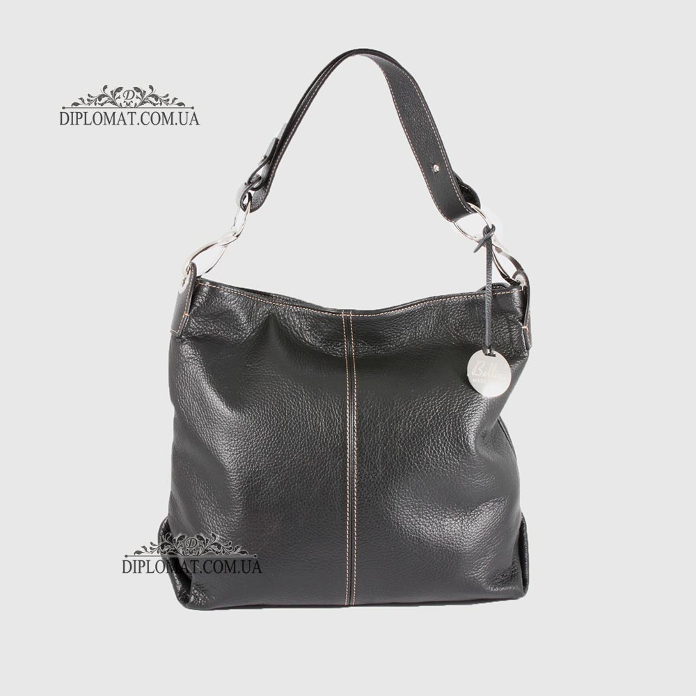 Сумка Женская Кожаная Ручка на плечо BELLINI Rignano 8695  BLACK floater Черный