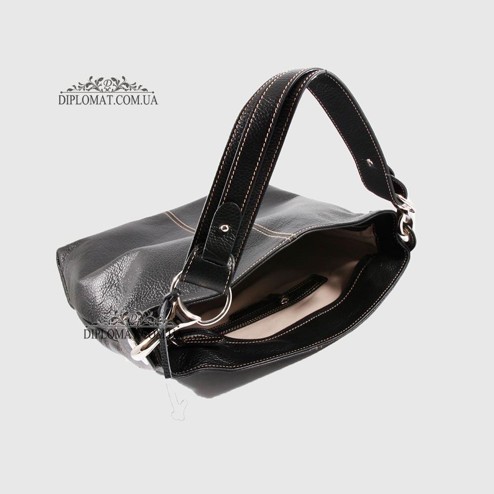 Сумка Женская Кожаная Ручка на плечо BELLINI Rignano 8695  BLACK floater Черный