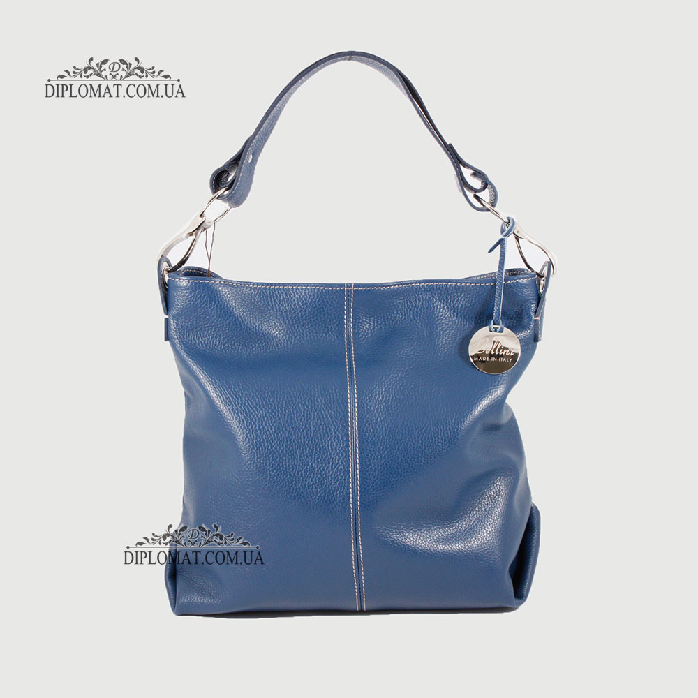 Сумка Женская Кожаная Ручка на плечо BELLINI Rignano 8695  NAVY BLUE floater Синий
