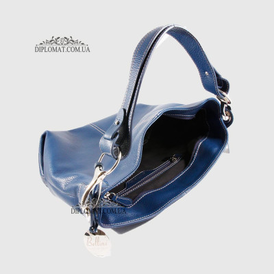 Сумка Женская Кожаная Ручка на плечо BELLINI Rignano 8695  NAVY BLUE floater Синий