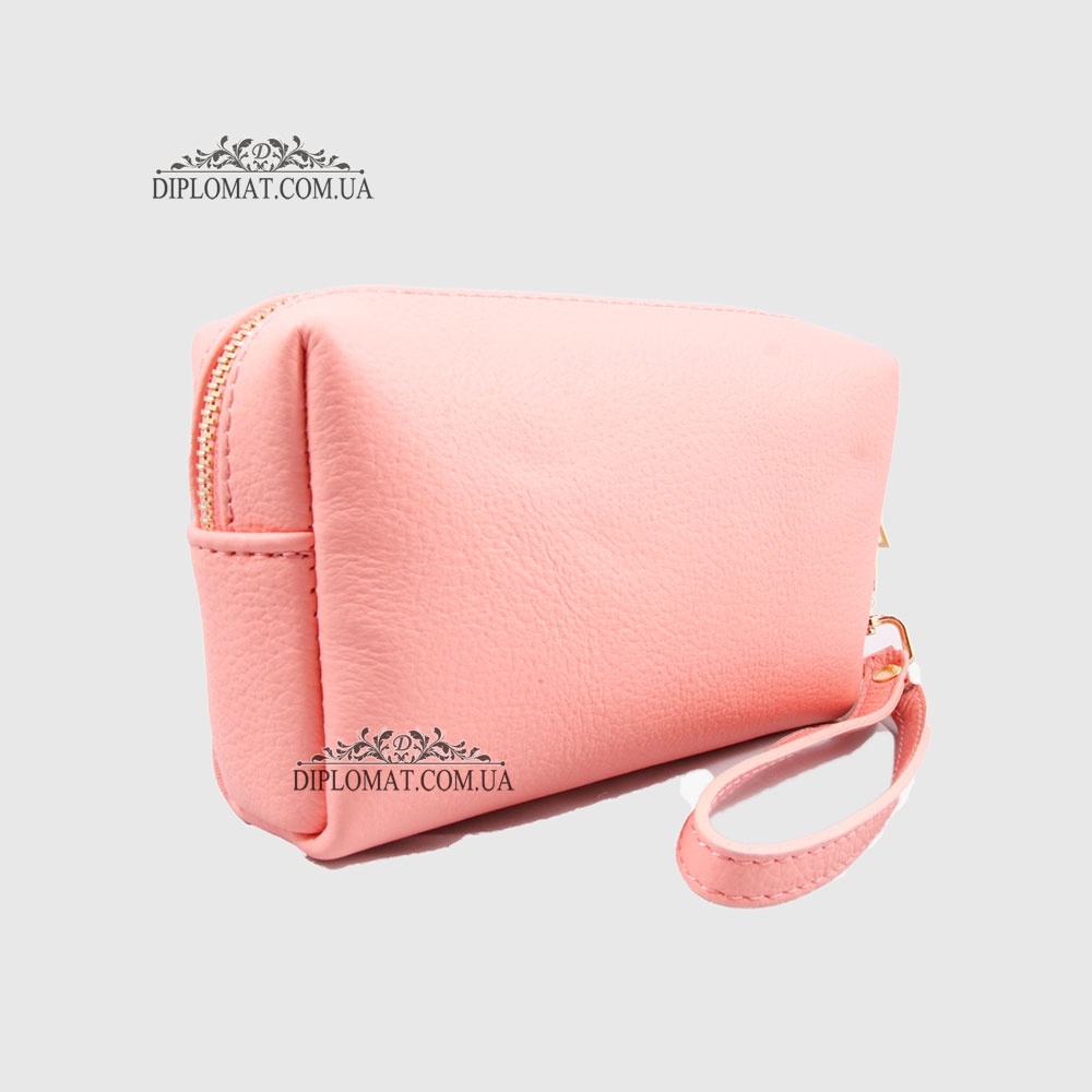Косметичка женская GIADA PELLE 0027 Кожаная на Одно отделение Металлическая фурнитура  CORAL floater Коралловый